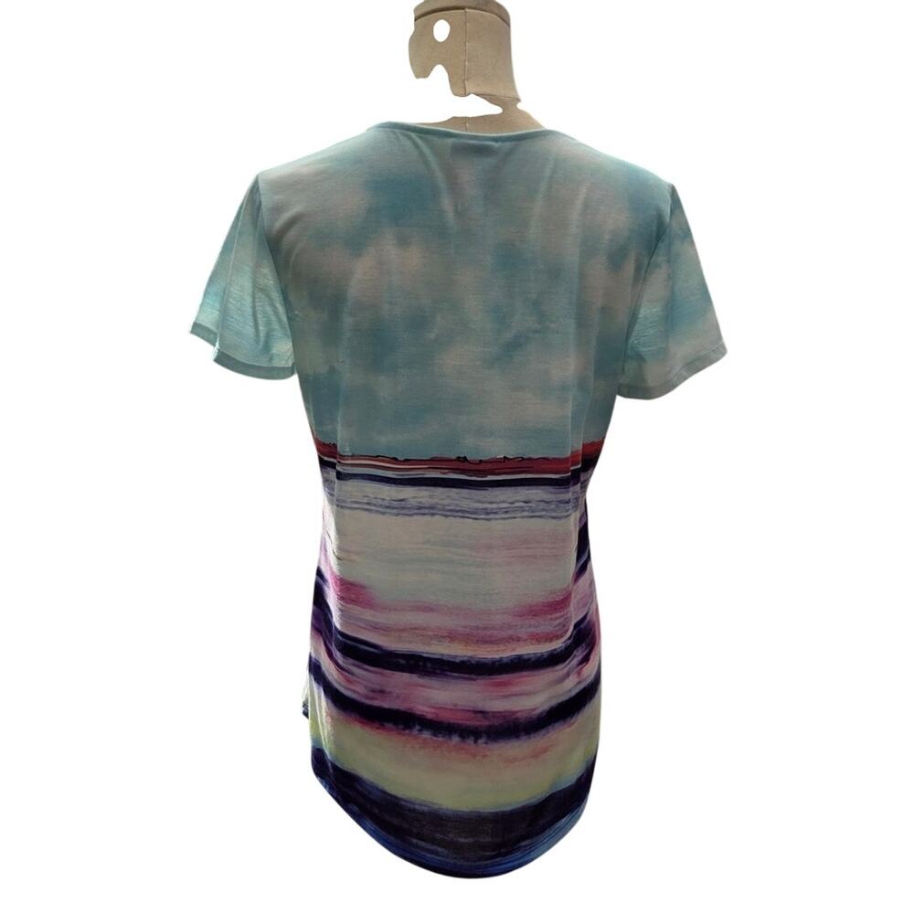 Chico’s Weekends Scenic Lighthouse Art T-Shirt Coastal Chico's Size 0 US Size S - Picture 3 of 14